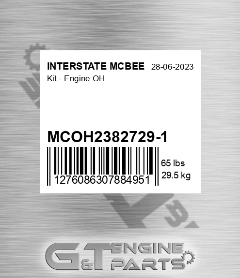 MCOH2382729-1 Kit - Engine Oh for INTERSTATE MCBEE