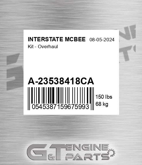 A-23538418CA Kit - Overhaul for INTERSTATE MCBEE