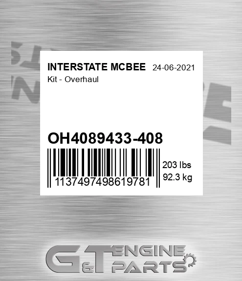 OH4089433-408 Kit - Overhaul