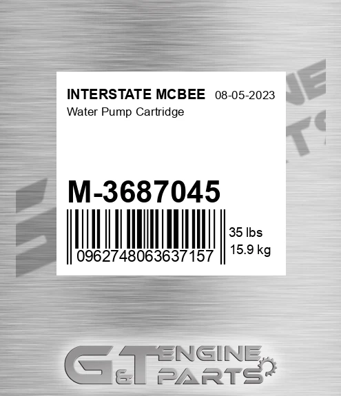 M-3687045 Water Pump Cartridge for INTERSTATE MCBEE