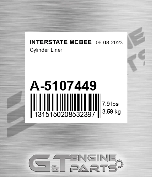A-5107449 Cylinder Liner for INTERSTATE MCBEE