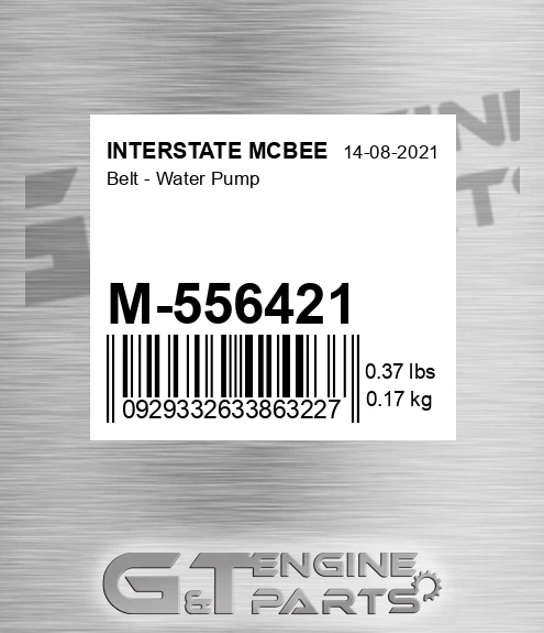 M-556421 Belt - Water Pump for INTERSTATE MCBEE