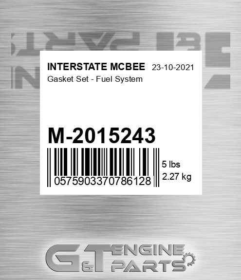 M-2015243 INTERSTATE MCBEE Gasket Set - Fuel System