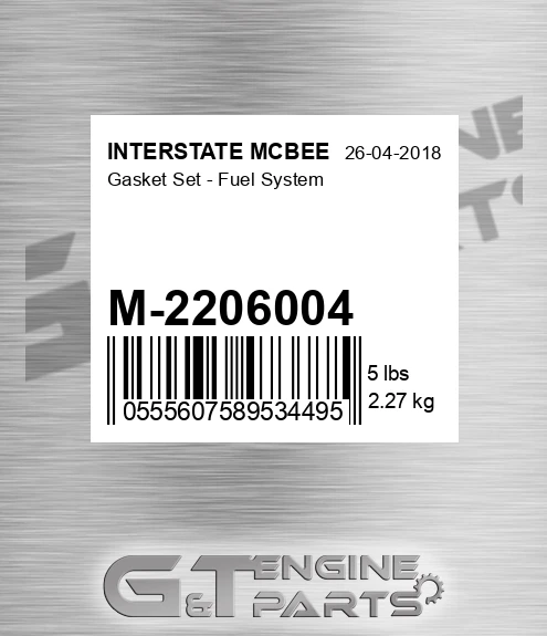 M-2206004 Gasket Set - Fuel System for INTERSTATE MCBEE