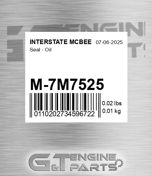 M-7M7525 Seal - Oil for INTERSTATE MCBEE