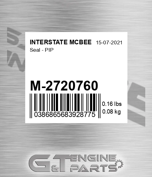 M-2720760 Seal - Pip for INTERSTATE MCBEE