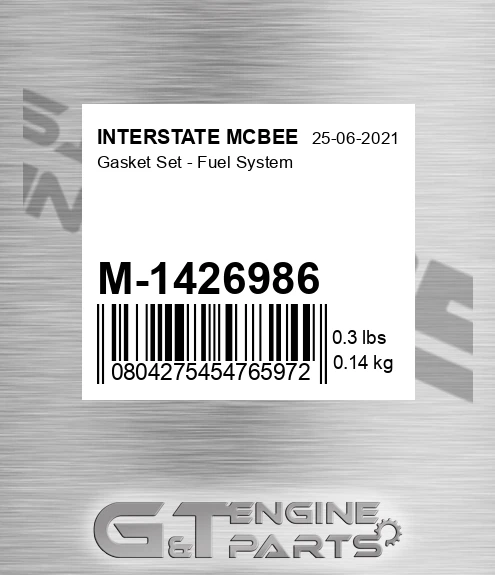 M-1426986 Gasket Set - Fuel System for INTERSTATE MCBEE