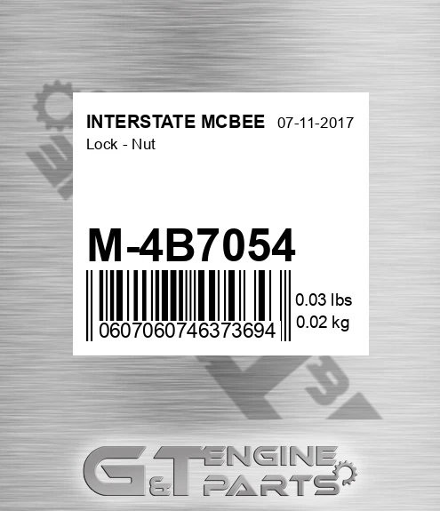 M-4B7054 Lock - Nut for INTERSTATE MCBEE