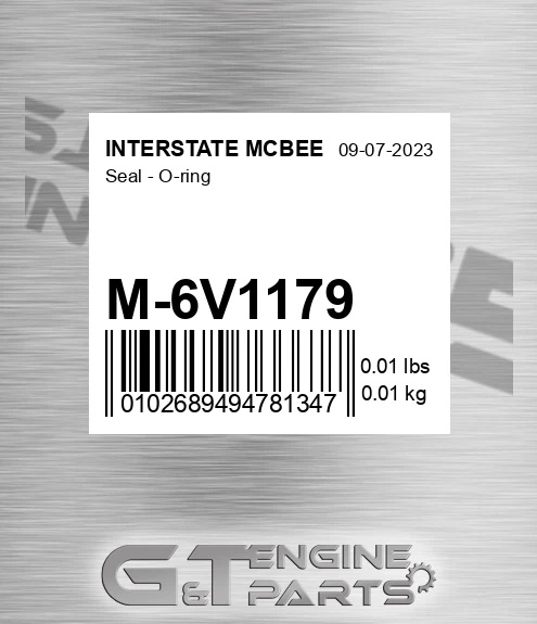 M-6V1179 Seal - O-ring for INTERSTATE MCBEE
