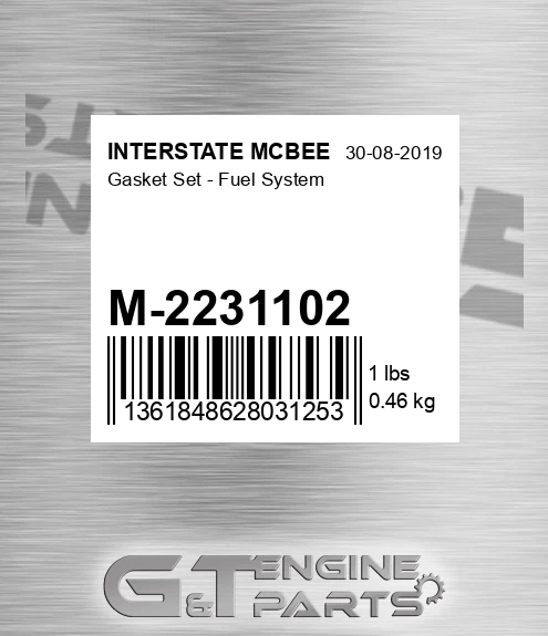 M-2231102 Gasket Set - Fuel System for INTERSTATE MCBEE