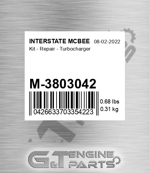 M-3803042 Kit - Repair - Turbocharger