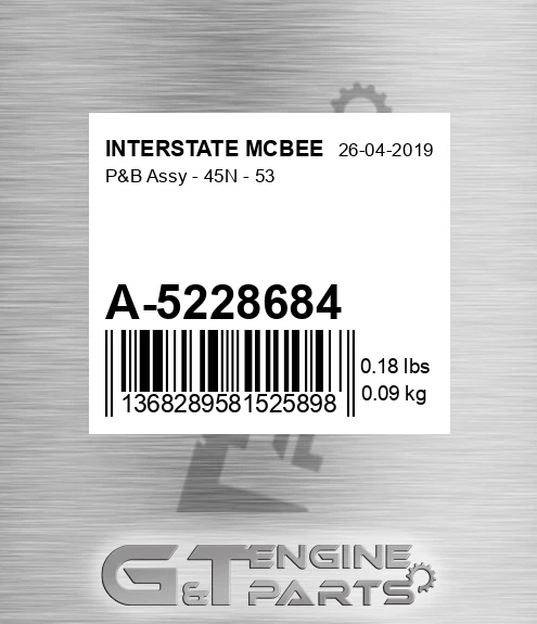 A-5228684 P&b Assy - 45n - 53