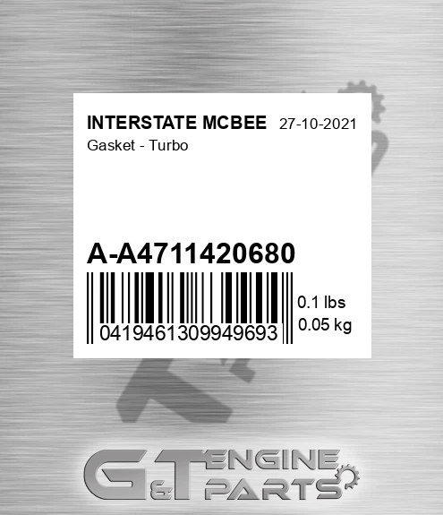 A-A4711420680 Gasket - Turbo