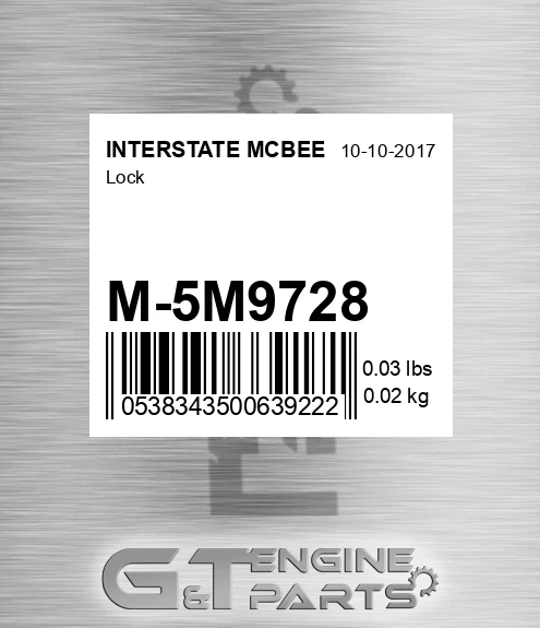 M-5M9728 Lock for INTERSTATE MCBEE