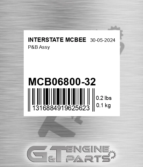 MCB06800-32 P&b Assy for INTERSTATE MCBEE
