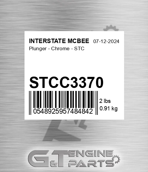 STCC3370 Plunger - Chrome - Stc