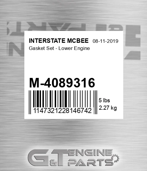 M-4089316 Gasket Set - Lower Engine for INTERSTATE MCBEE