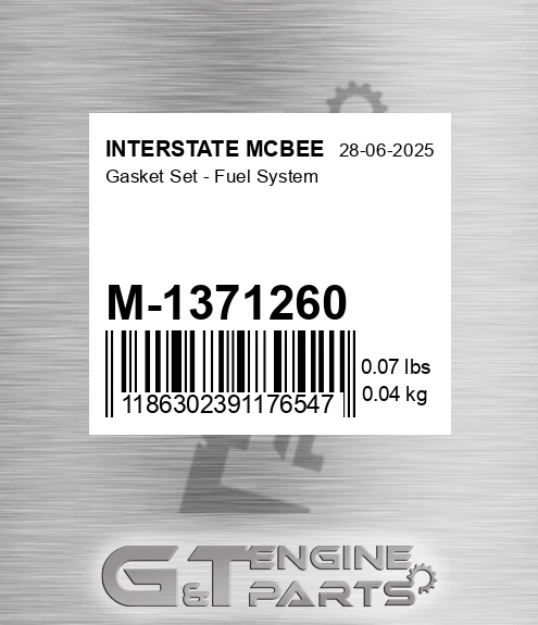 M-1371260 Gasket Set - Fuel System for INTERSTATE MCBEE