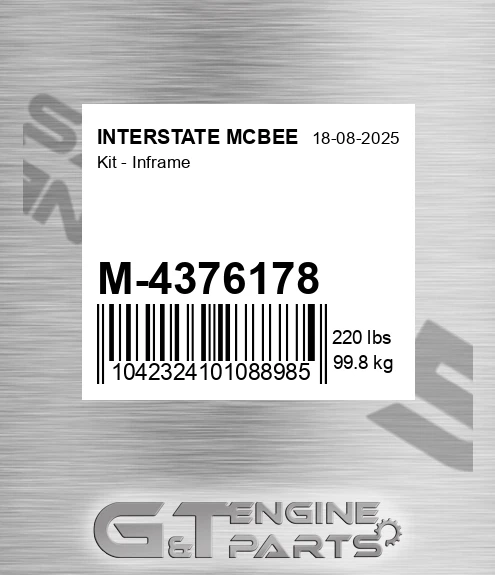 M-4376178 Kit - Inframe for INTERSTATE MCBEE