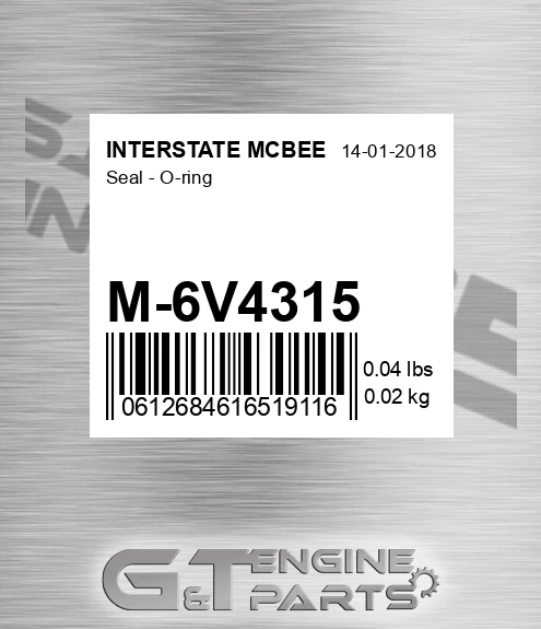 M-6V4315 Seal - O-ring for INTERSTATE MCBEE