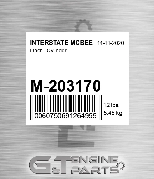 M-203170 Liner - Cylinder