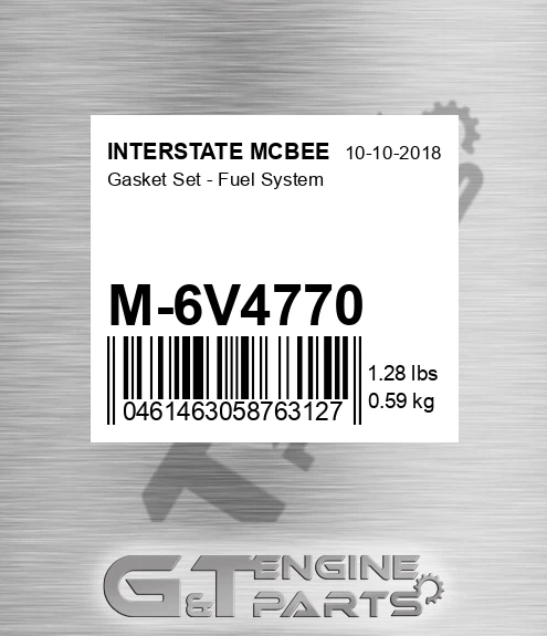 M-6V4770 Gasket Set - Fuel System for INTERSTATE MCBEE