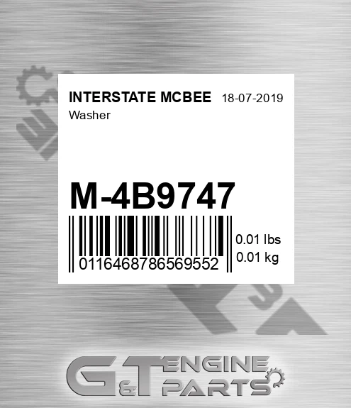M-4B9747 Washer for INTERSTATE MCBEE