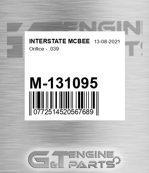 M-131095 Orifice - .039
