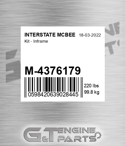 M-4376179 Kit - Inframe for INTERSTATE MCBEE