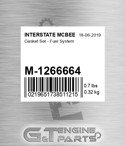 M-1266664 Gasket Set - Fuel System for INTERSTATE MCBEE