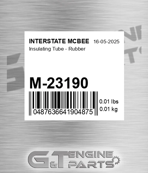 M-23190 Insulating Tube - Rubber for INTERSTATE MCBEE