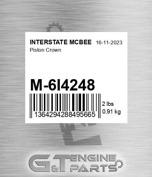 M-6I4248 Piston Crown for INTERSTATE MCBEE