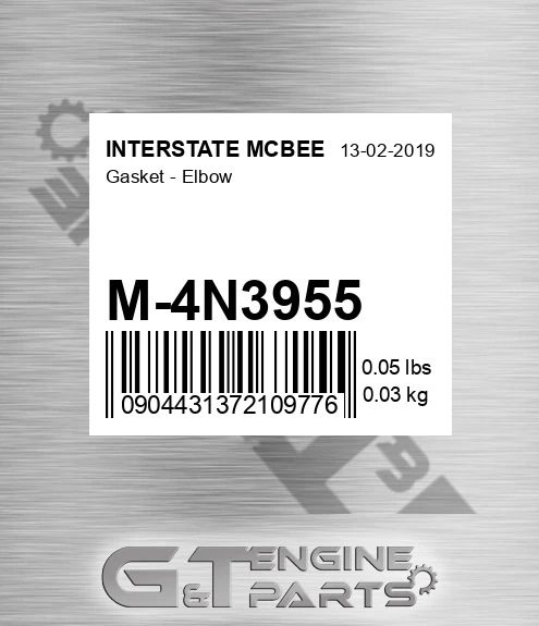 M-4N3955 Gasket - Elbow for INTERSTATE MCBEE
