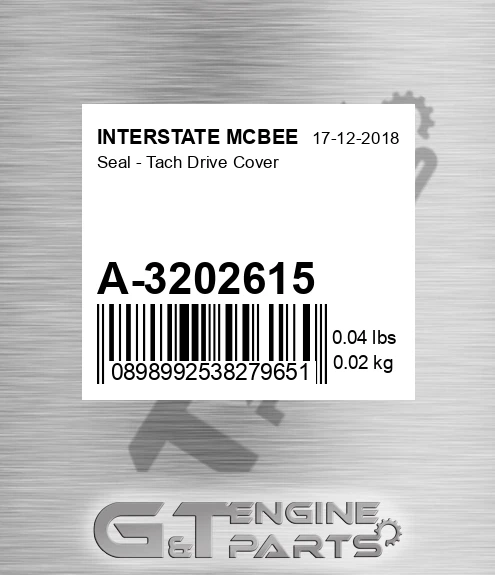 A-3202615 INTERSTATE MCBEE Seal - Tach Drive Cover