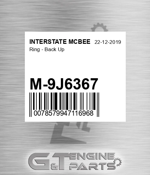 M-9J6367 Ring - Back Up for INTERSTATE MCBEE