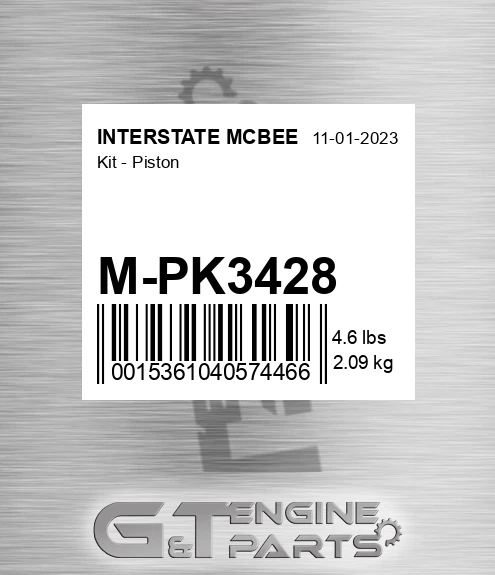 M-PK3428 Kit - Piston for INTERSTATE MCBEE