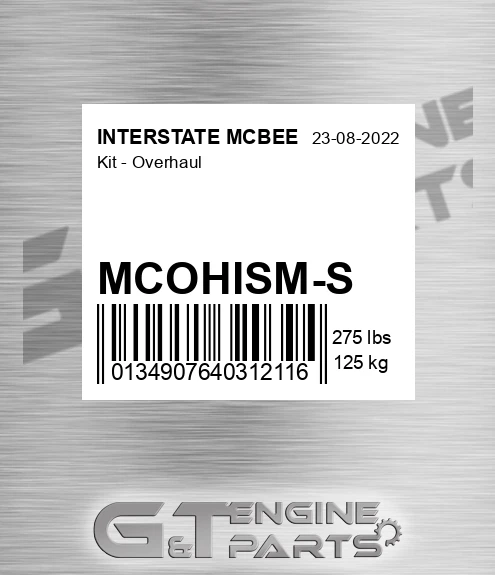 MCOHISM-S Kit - Overhaul