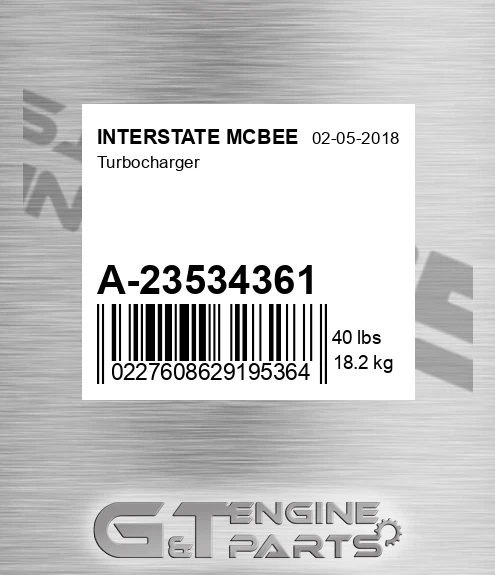 A-23534361 Turbocharger