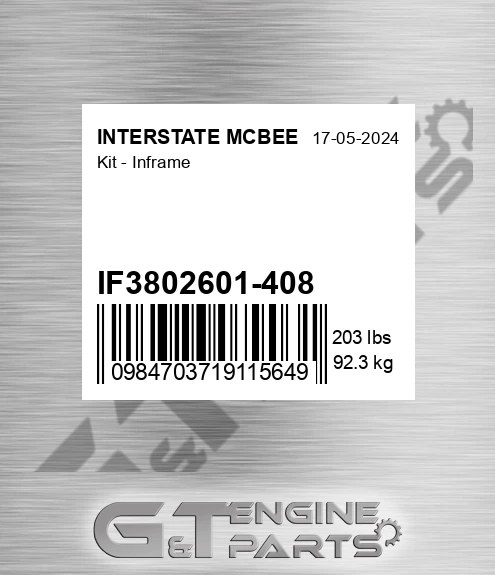 IF3802601-408 Kit - Inframe