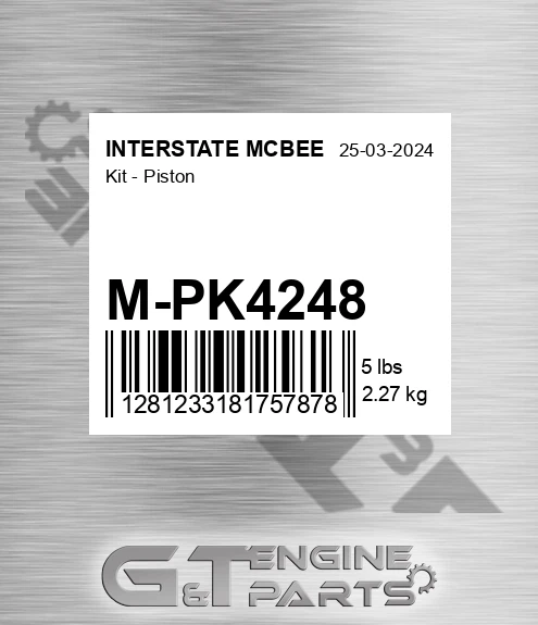 M-PK4248 Kit - Piston for INTERSTATE MCBEE