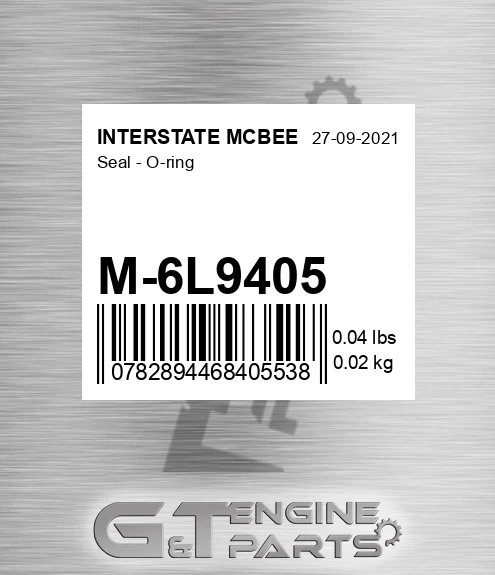 M-6L9405 Seal - O-ring for INTERSTATE MCBEE