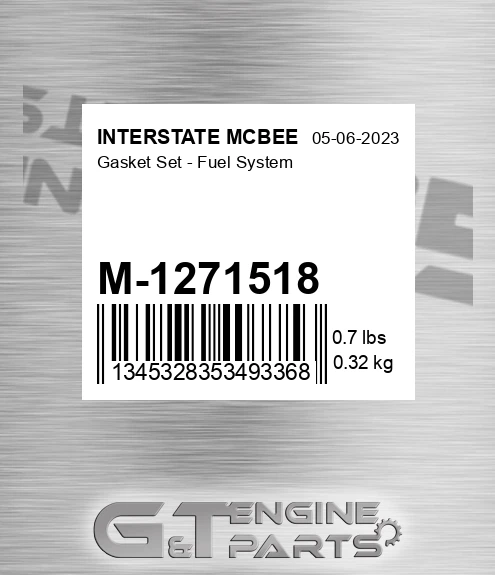 M-1271518 Gasket Set - Fuel System for INTERSTATE MCBEE