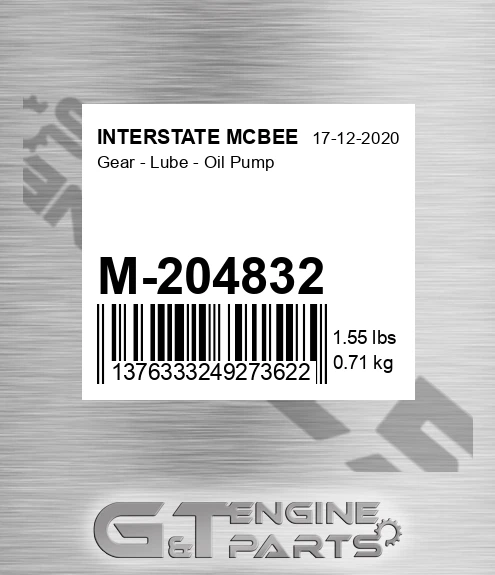 M-204832 Gear - Lube - Oil Pump