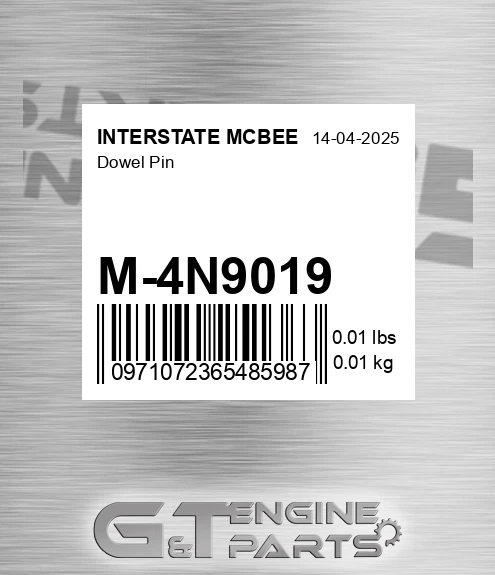 M-4N9019 Dowel Pin for INTERSTATE MCBEE