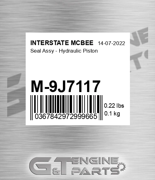 M-9J7117 Seal Assy - Hydraulic Piston for INTERSTATE MCBEE