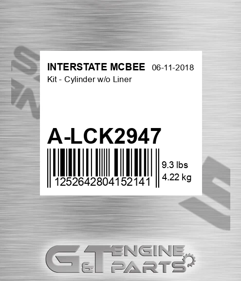 A-LCK2947 Kit - Cylinder W/o Liner