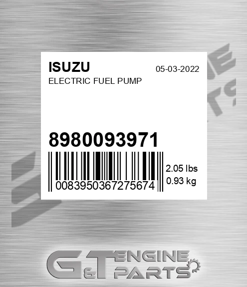 8980093971 Electric Fuel Pump