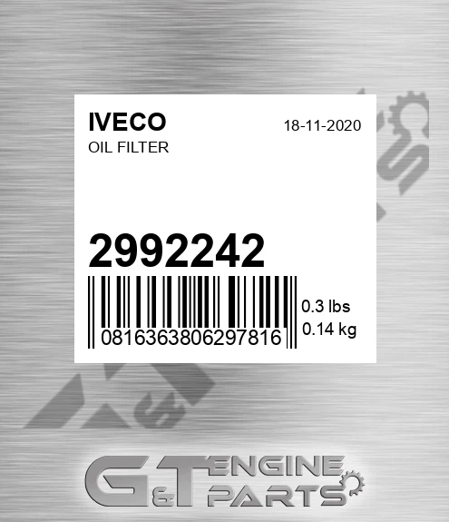 2992242 IVECO Oil Filter