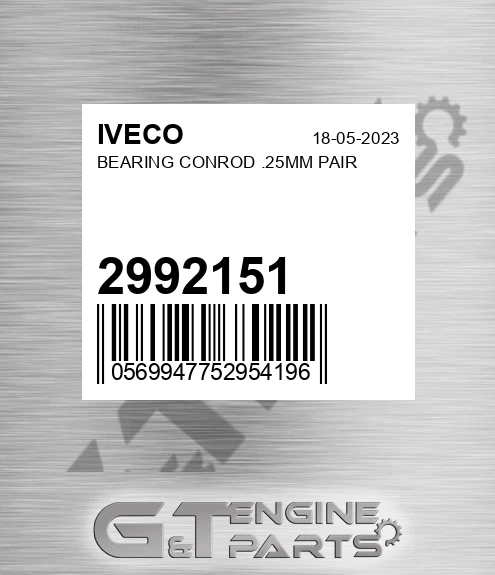 2992151 Bearing Conrod .25mm Pair