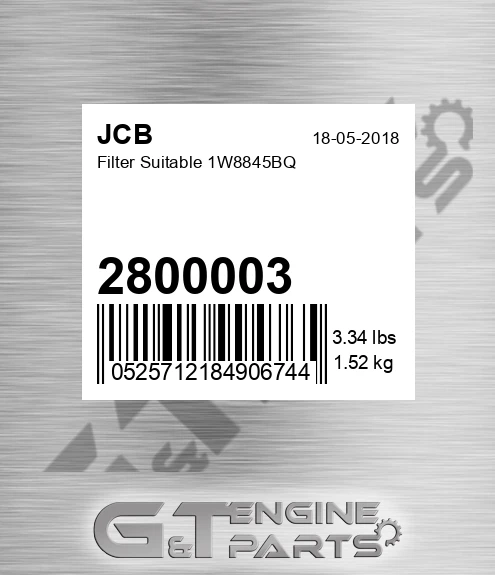 2800003 Filter Suitable 1w8845bq